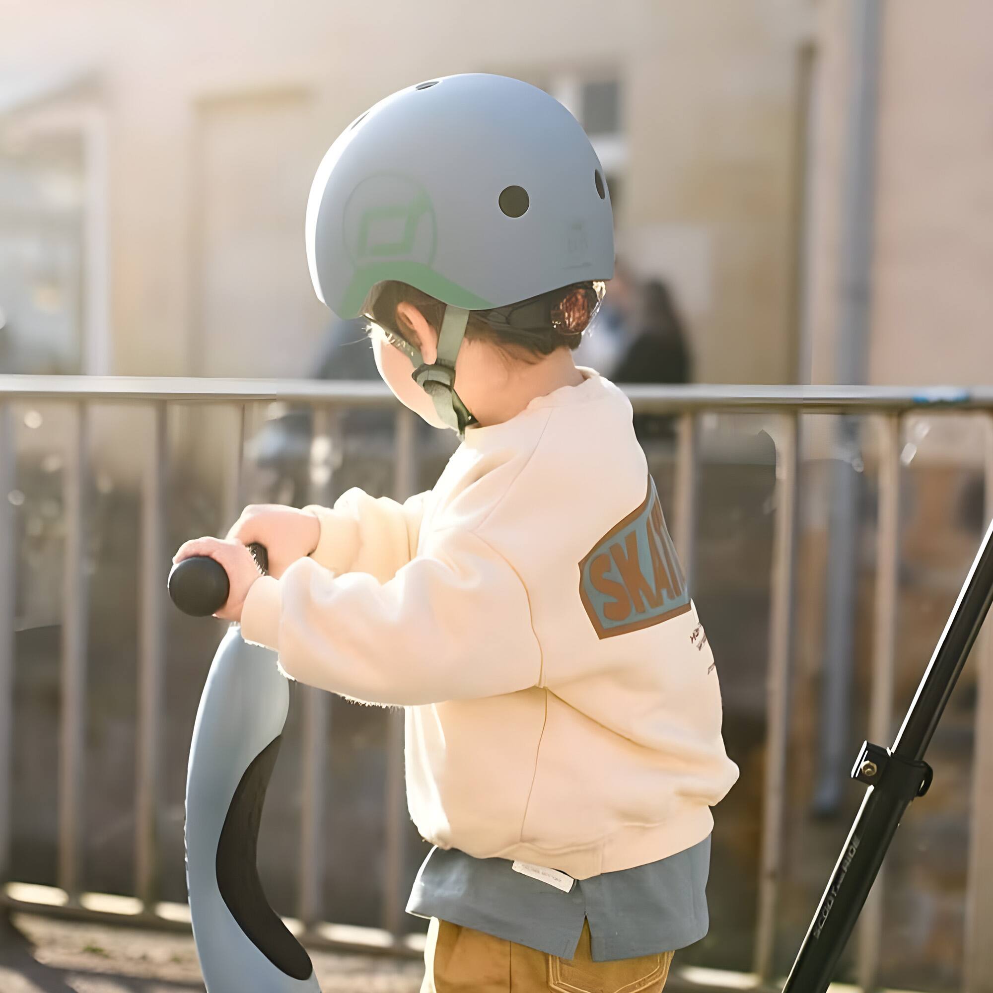 Alt View 3. Scoot & Ride - Scoot & Ride Toddler Kids Bike and Scooter Helmet with LED Light, XXS, Steel - Steel.