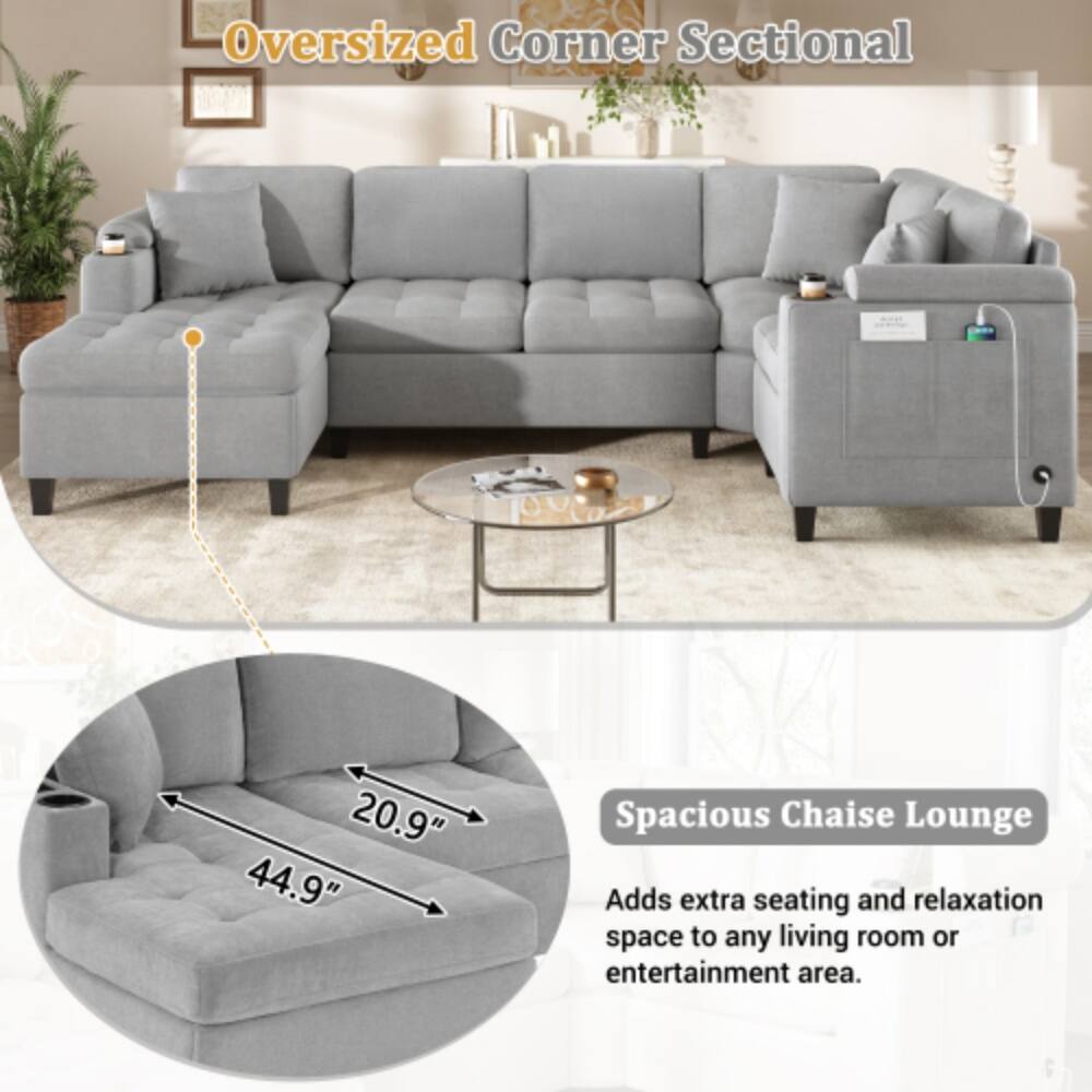 Oversized Corner Sectional  
20.9" 44.9"  
Spacious Chaise Lounge  
Adds extra seating and relaxation space to any living room or entertainment area.