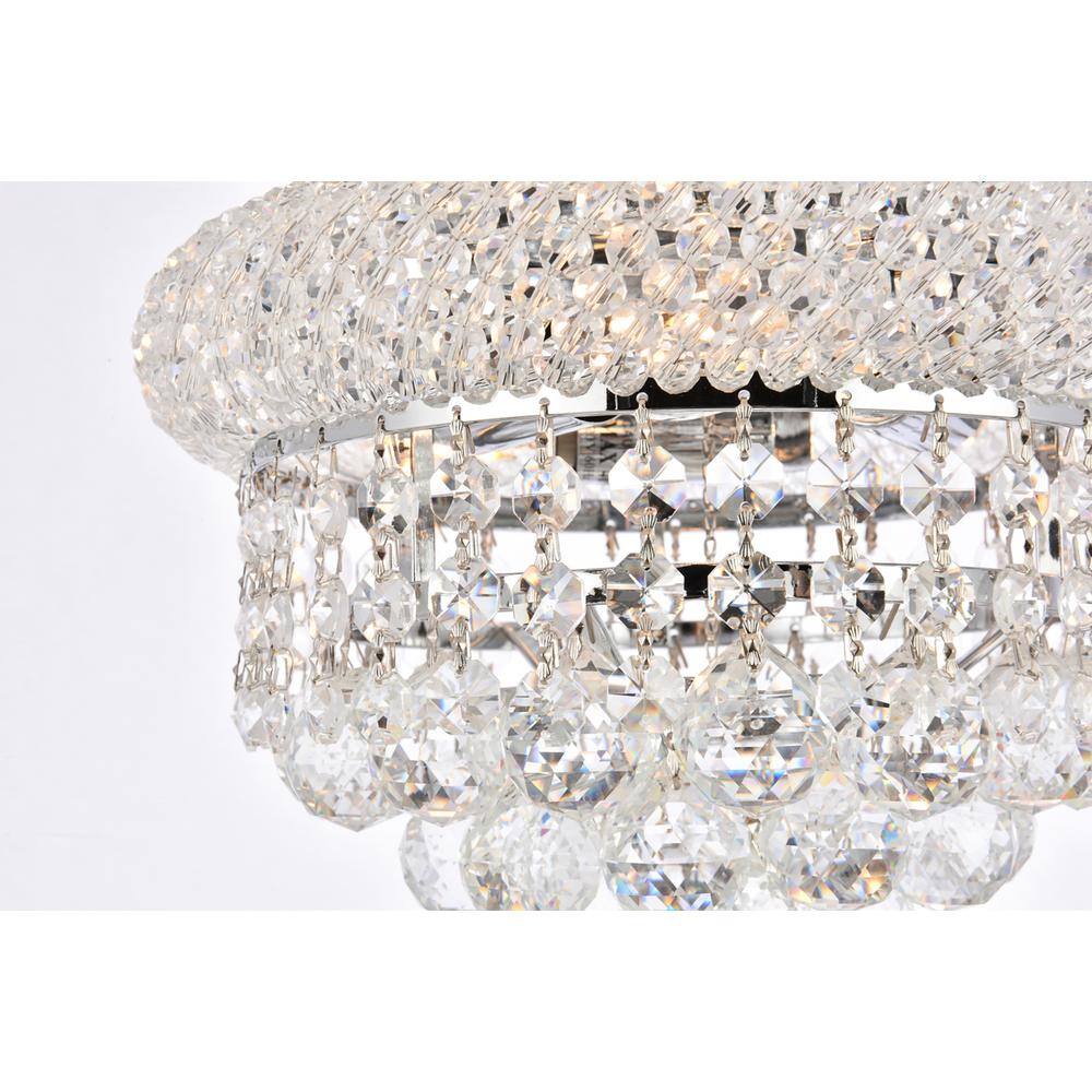 Alt View 2. Elegant Lighting - Primo 3 light Chrome Flush Mount Clear Royal Cut Crystal - Chrome.