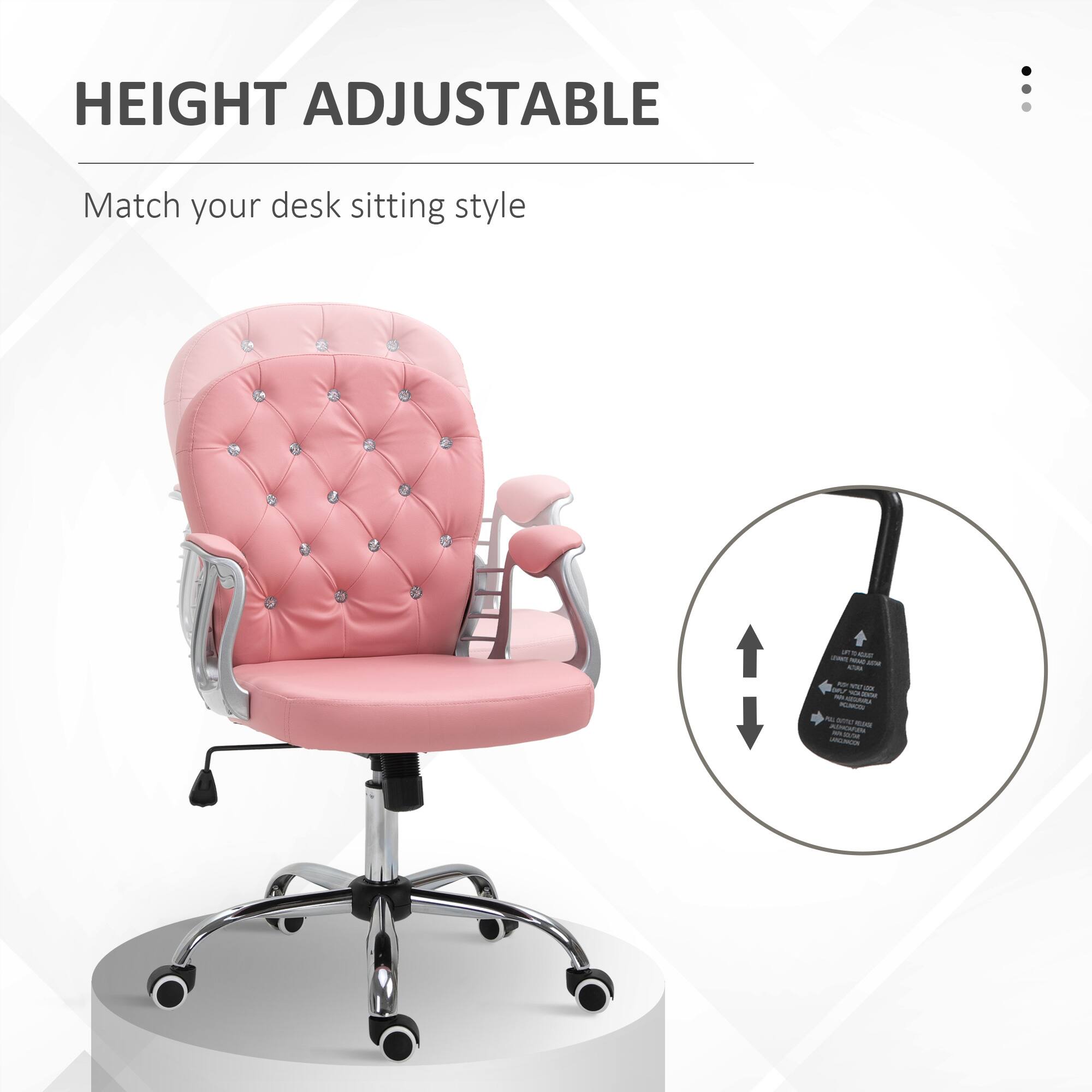 HEIGHT ADJUSTABLE
Match your desk sitting style