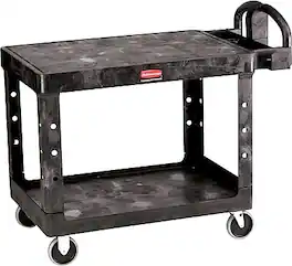 RubberMaid - 2-Shelf Foam Utility Cart - Black