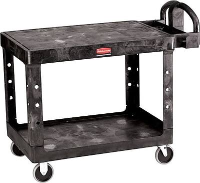 Front. RubberMaid - Rubbermaid 2-Shelf Foam Utility Cart - Black.