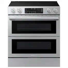 Samsung - Bespoke Smart Slide-In Electric Range with Flex Duo Oven and Dual True Convection - Stainless Steel