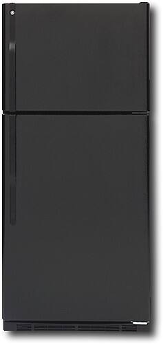 Front Standard. GE - 18.0 Cu. Ft. Top-Mount Refrigerator - Black-on-Black.