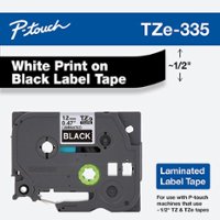 Brother - P-touch TZE-335 Laminated Label Tape - White on Black - Front_Zoom