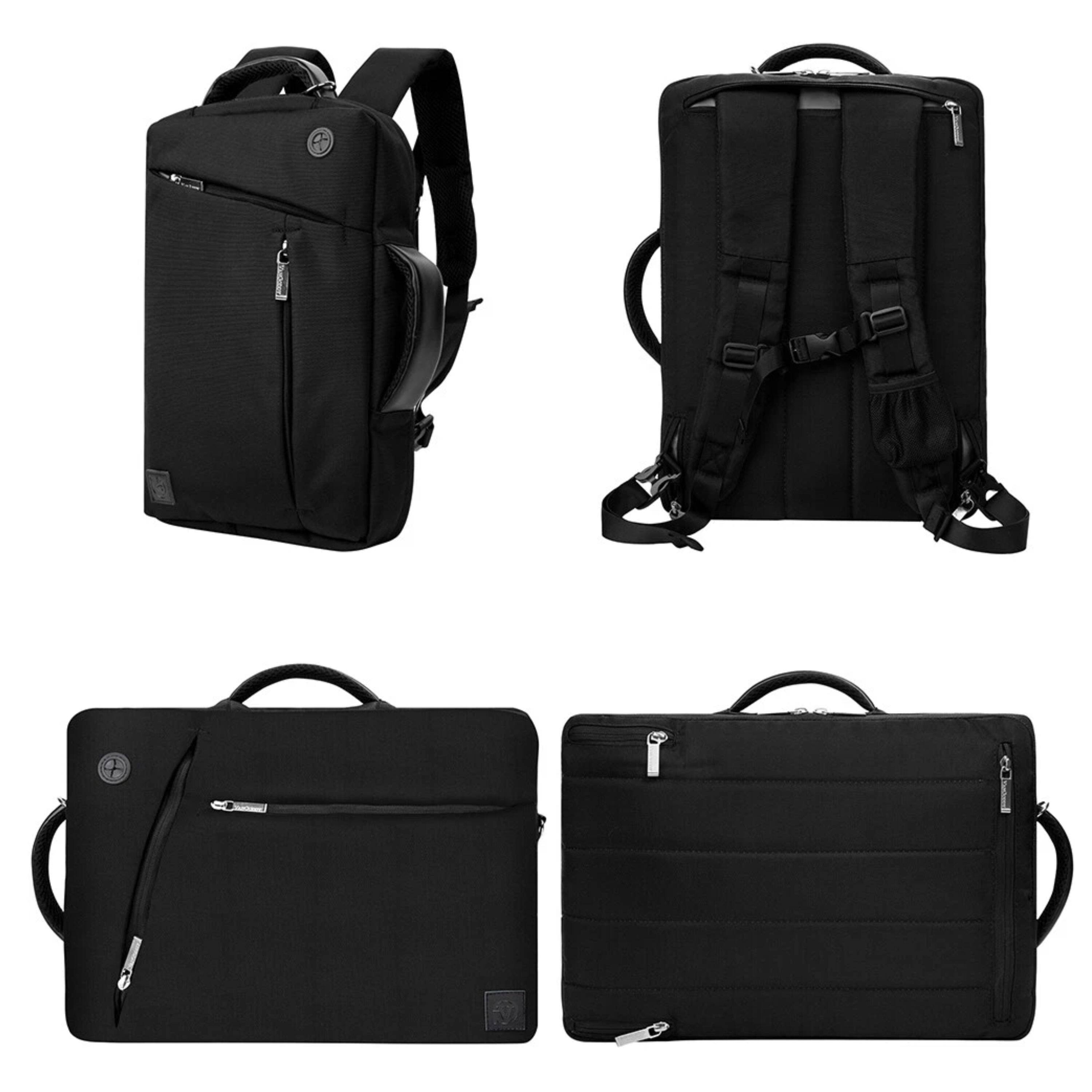 Left. Kitcheniva - Nylon Carry Case Backpack Messenger Bag For 13" Tablet - Black.