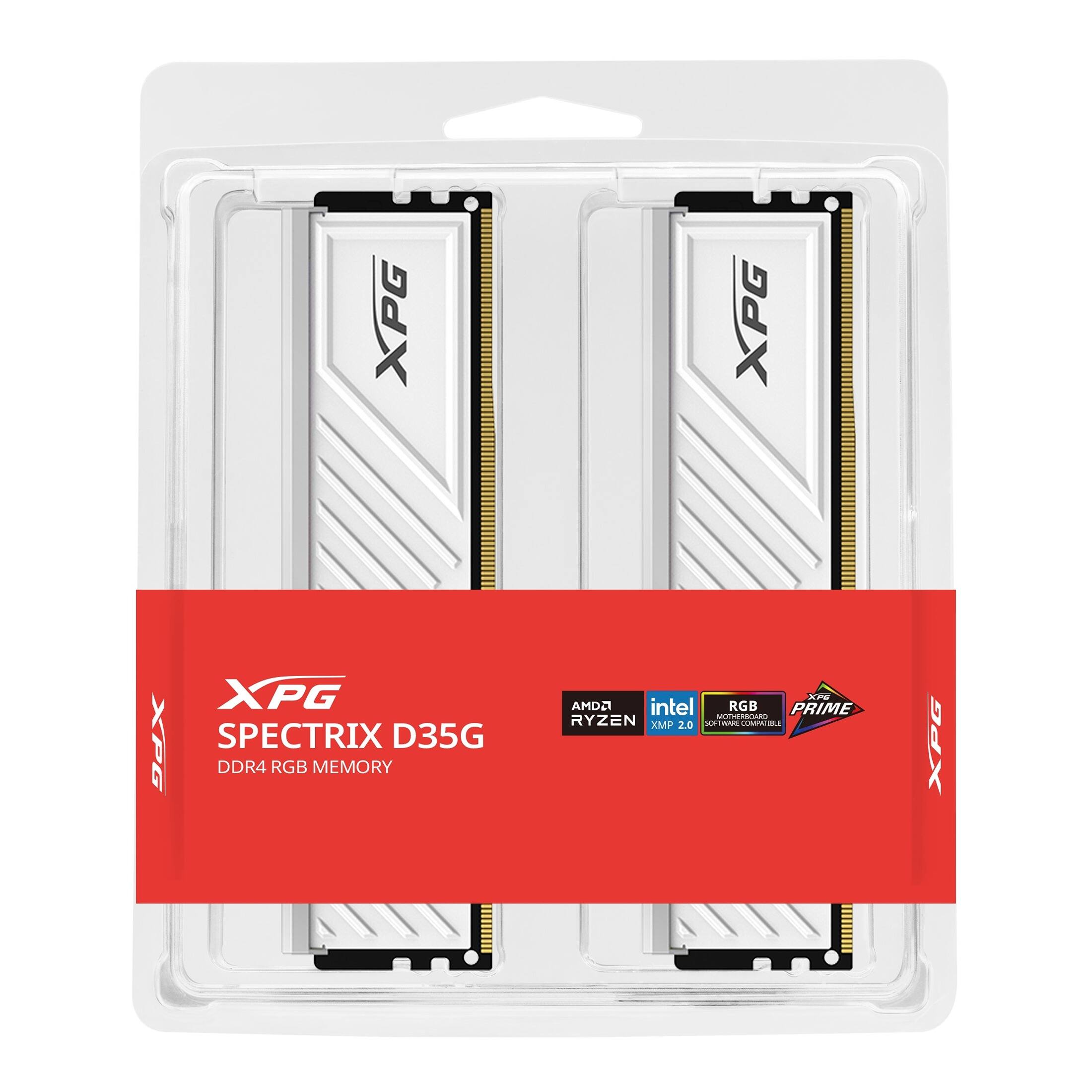XPG XPG XPG XPG SPECTRIX D35G DDR4 RGB MEMORY  
AMD Ryzen  
Intel  
RGB  
PRIME  
XMP 2.0