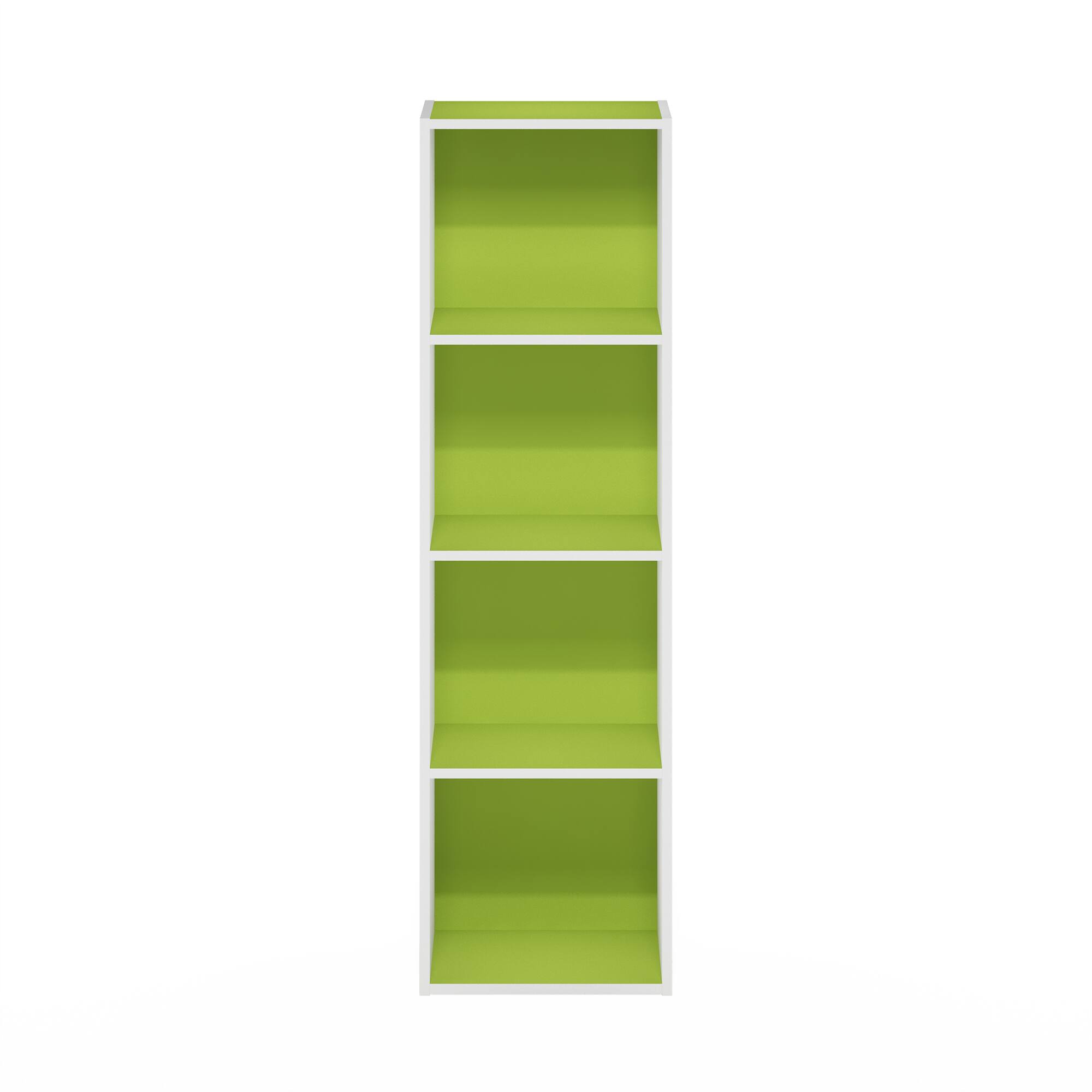 Alt View 1. Furinno - Pasir 4-Tier Open Shelf Bookcase - Green/White.