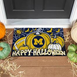 Evergreen Enterprises - Michigan Wolverines 28" x 16" Happy Halloween Turf Door Mat - Multicolor