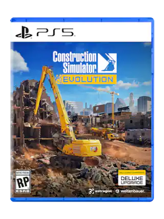 PS5 Construction Simulator EVOLUTION
L3 .. D CAT
RATING PENDING RP ESRB
INCLUDES/COMPREND DELUXE UPGRADE
astragon weltentbauer. - RP (Rating Pending)