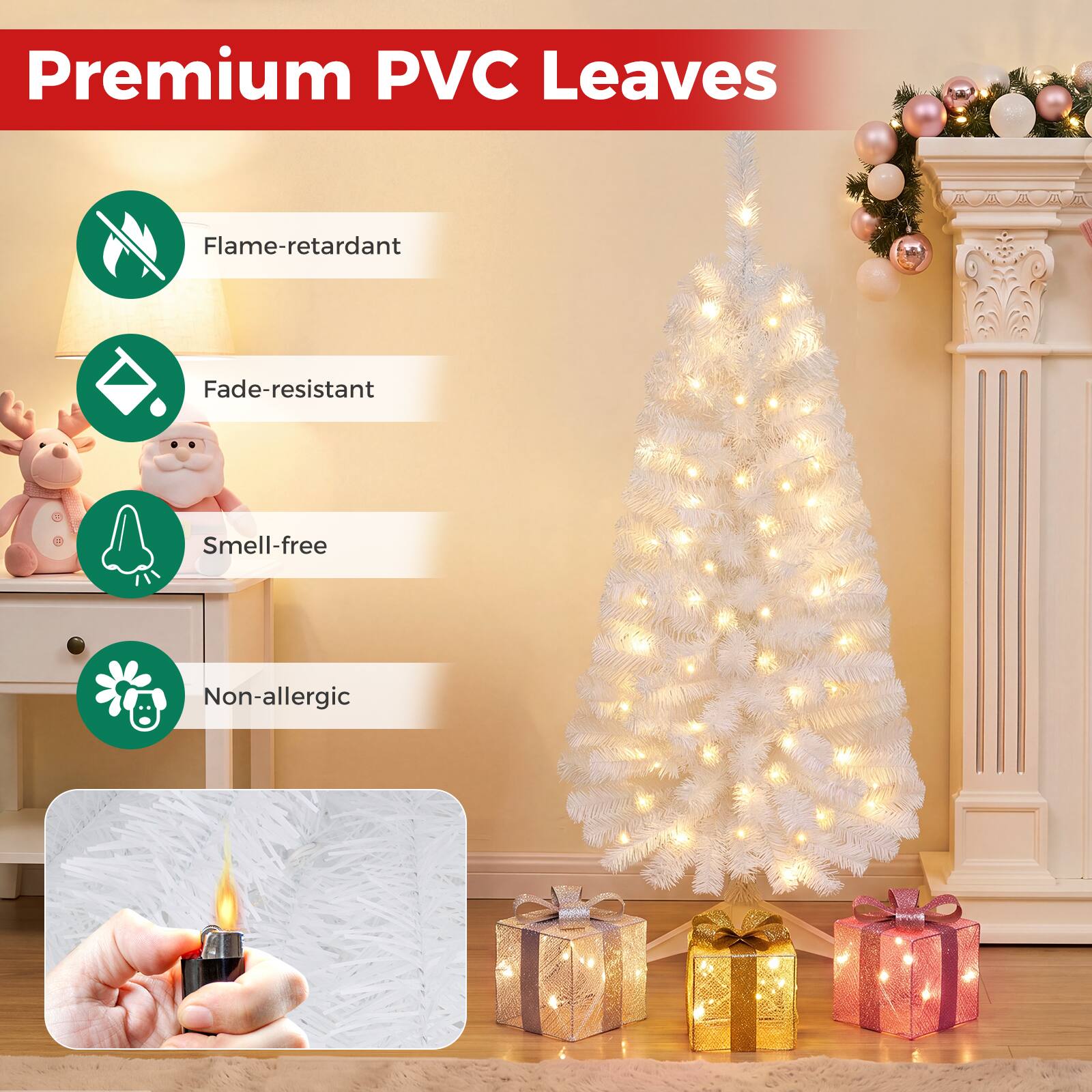 Premium PVC Leaves

- Flame-retardant
- Fade-resistant
- Smell-free
- Non-allergic