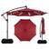 Front. Costway - Costway 10 FT Solar Offset Hanging Umbrella Patio Cantilever Umbrella with 32 LED Lights - Red.