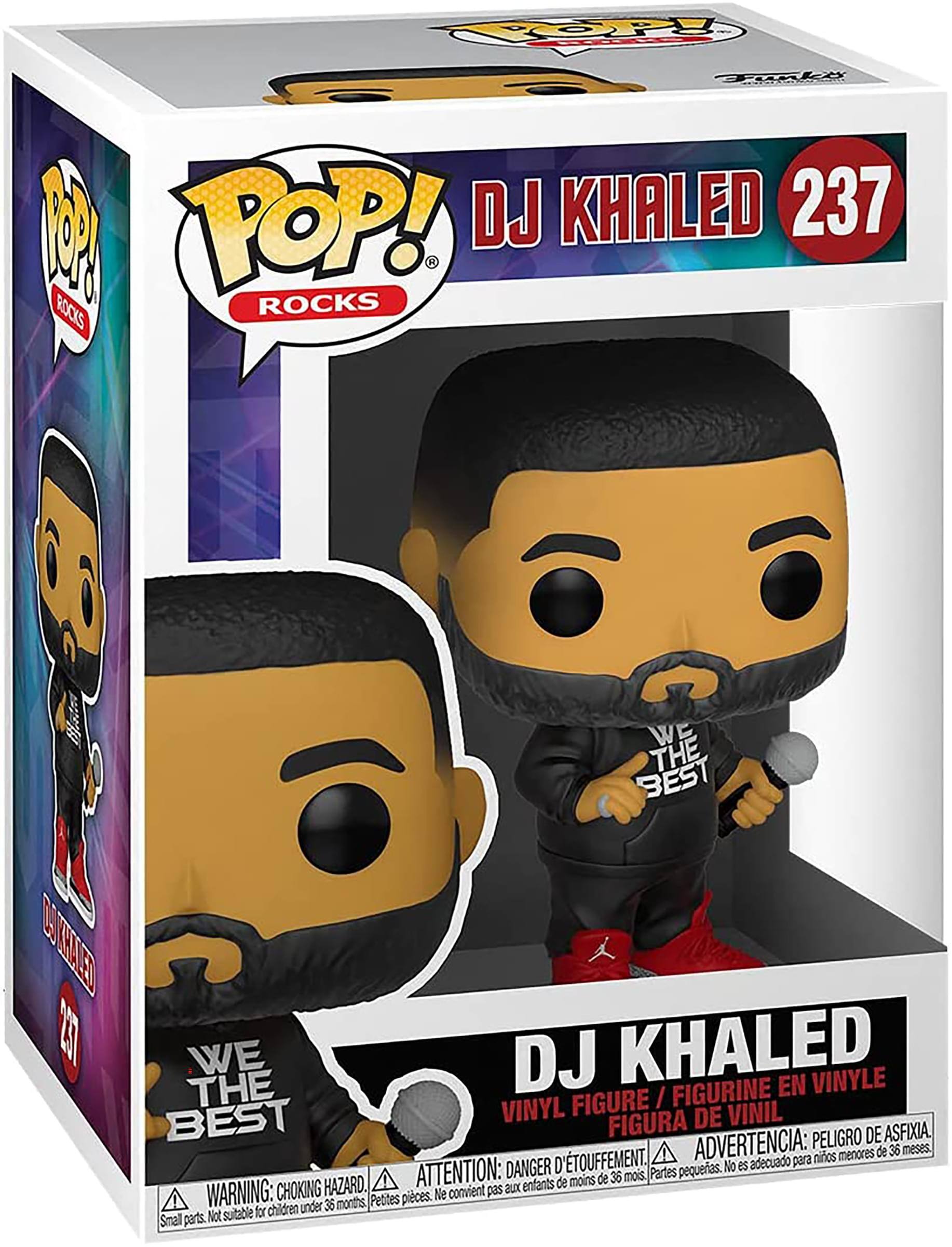 **POP! Rocks**

**DJ KHALED 237**

**We The Best**

**Vinyl Figure / Figurine en Vinyle / Figura de Vinil**

**Warning: Choking Hazard. Small parts. Not suitable for children under 36 months.**

**Attention: Danger d'étouffement. Petites pièces. Ne convient pas aux enfants de moins de 36 mois.**

**Advertencia: Peligro de asfixia. Piezas pequeñas. No es adecuado para niños menores de 36 meses.**