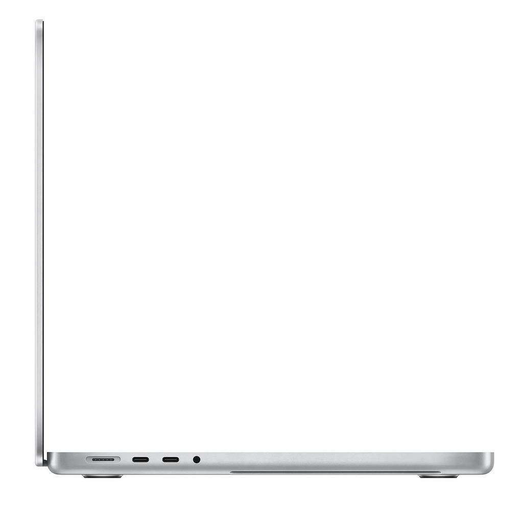 Left. Apple - MacBook Pro 14" (2021) M1 Pro CPU @ 3.2GHz 10 Core CPU 14 Core GPU A2442 16GB RAM 1TB SSD - Silver.