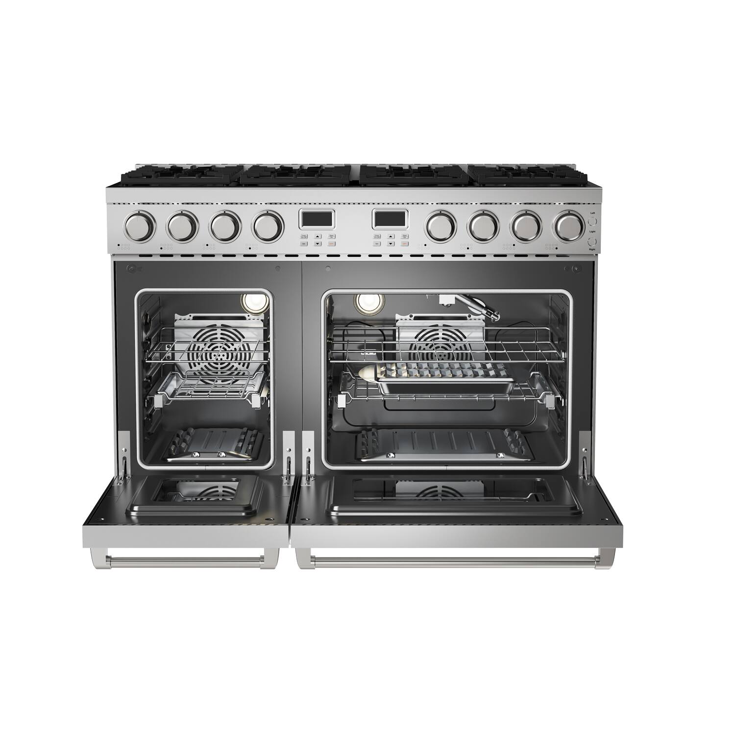 Back. Thor Kitchen - 7.6 Cu. Ft. Contemporary Freestanding Double Oven LP Gas Range - Stainless steel.