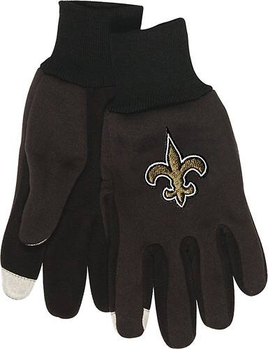 Front Standard. WinCraft - New Orleans Saints Touch-Screen Gloves - Black.