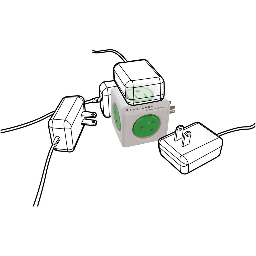 Alt View 11. allocacoc - PowerCube Original 5-Outlet Power Strip - Kelly Green.