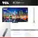 **TCL 85" Class (84.6" diag.) QM8K Series**
**Dimensions:**
- TV with Stand: 74.02" x 43.78" x 14.92"
- TV without Stand: 74.02" x 42.24" x 2.09"
**What's in the Box:**
- TCL TV with Google TV
- TV Stands
- Power Cable
- TV Remote + Batteries
- Quick Start Guide
*Features and specifications subject to change. Actual remote has pre-set channel buttons. Channels can vary by country.*