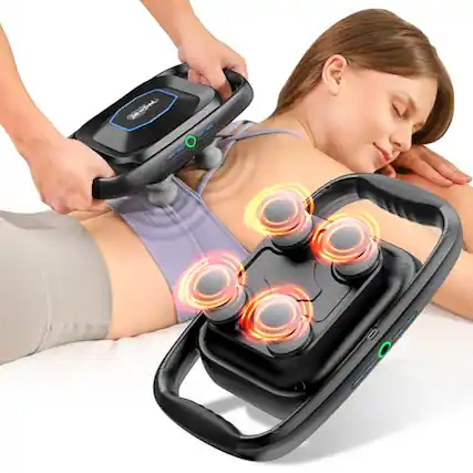Front. DORLUKFU - A1 4-Head Massage Gun Deep Tissue, FSA Eligible/HSA Eligible, 4X Pain Relief Efficiency, Replaceable Massager Heads &.