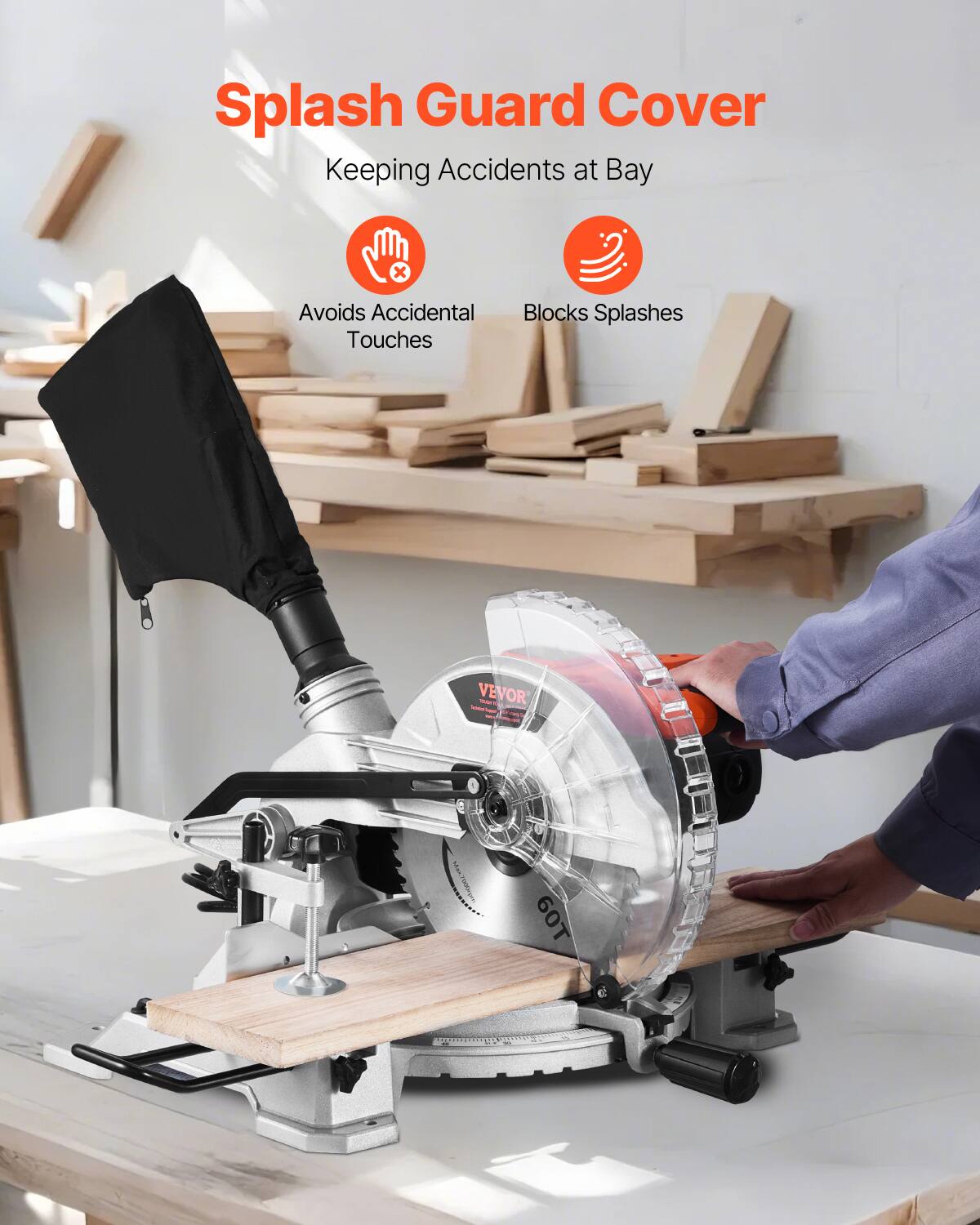 Splash Guard Cover  
Keeping Accidents at Bay  

- Avoids Accidental Touches  
- Blocks Splashes  

VEVOR 0664-10  
60T
