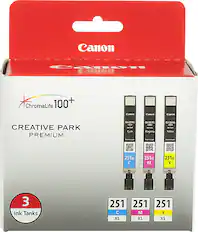Front. Canon - 251 XL 3-Pack High-Yield Ink Cartridges - Cyan/Magenta/Yellow.