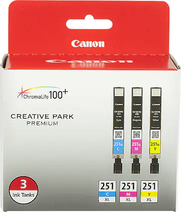 Front. Canon - 251 XL 3-Pack High-Yield Ink Cartridges - Cyan/Magenta/Yellow.