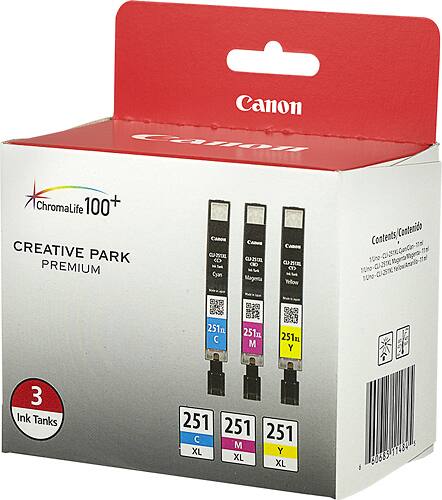 Alt View 13. Canon - 251 XL 3-Pack High-Yield Ink Cartridges - Cyan/Magenta/Yellow.