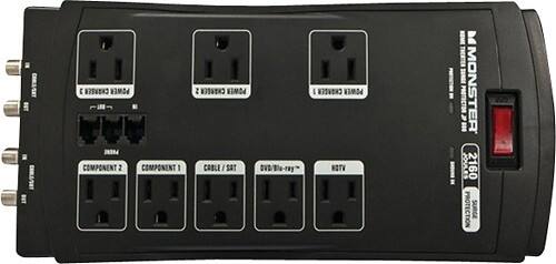 Front Standard. Monster Power - Just Power It Up 800 8-Outlet Surge Protector.