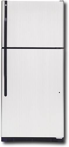 Front Standard. GE - 18.0 Cu. Ft. Top-Mount Refrigerator - CleanSteel.