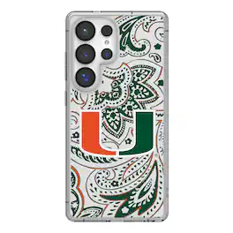 Keyscaper - NCAA - Miami Hurricanes Paisley Galaxy Clear Case - S24 - Multicolor