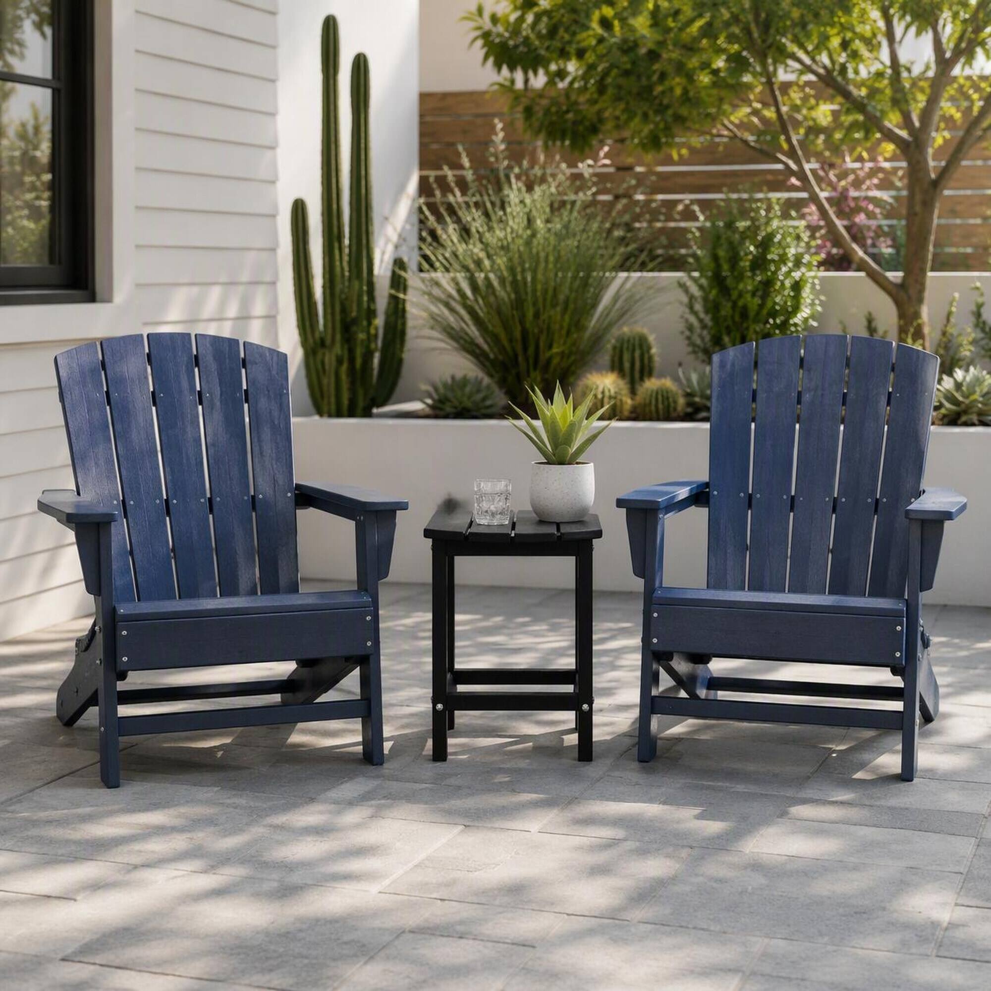 Left. RYHNUYNE - Outdoor Side Table,Patio End Table, Small Accent Side Table for Backyard Pool Porch Garden Lawn - Black.