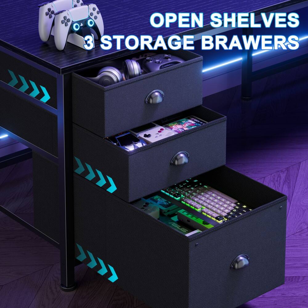 OPEN SHELVES 3 STORAGE DRAWERS  
100% M-R  
- W of O CELESTE ASUS