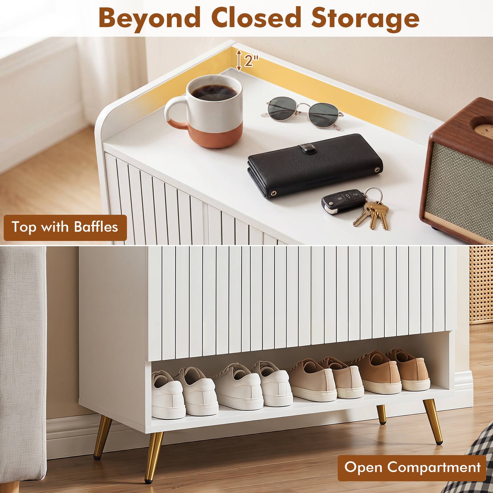 Beyond Closed Storage

2" g Top with Baffles

Open Compartment