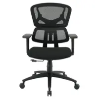 OSP Home Furnishings - Mesh Back with Adjustable Arms on Nylon Base - Black - Front_Zoom