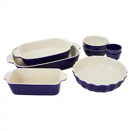 Henckels - Ceramic 8-pc Mixed Bakeware & Serving Set - Dark Blue