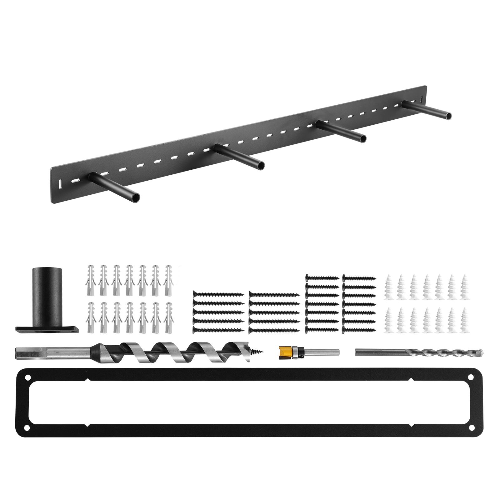 VEVOR - Floating Shelf Bracket 1 Pack, 230 lbs/104 kg Weight Capacity,46x6.2x3 inch / 1168.4x157.4x76.2 mm,Hidden Shelf Brackets - Black