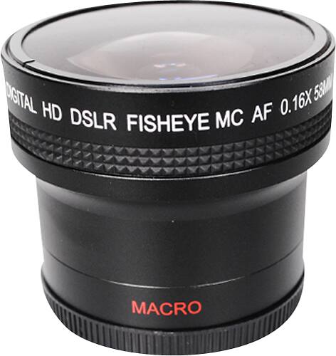  Bower - High-Speed Super-Wide Fish-Eye Conversion Lens for Most 58mm Lenses - Black