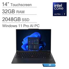 Lenovo - ThinkPad X1 Carbon Gen 12 14" WUXGA Touchscreen Laptop - Intel Core Ultra 7 with 32GB Memory - 2TB SSD - Windows 11 Pro - Black
