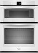 Whirlpool - 30" Single Electric Wall Oven with Built-In Microwave - White - Larger Front