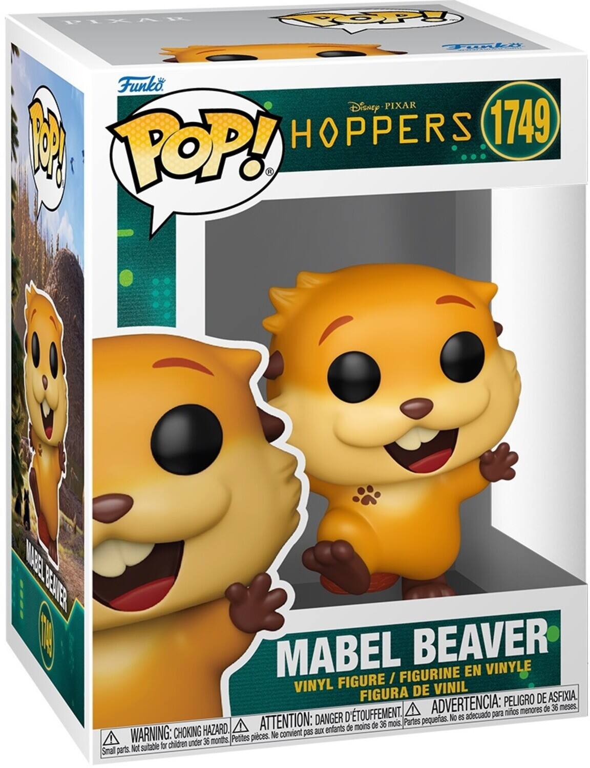 PIXAR FOP Toali Funko Disney PIXAR 1 HOPPERS 1749 POP! MABEL BEAVER FIGURINE EN VINYLE FIGURE / VINYL DE VINIL FIGURA PELIGRO DE ASFIXIA. D'TOUFFEMENT. ADVERTENCIA: para niños menores de 36 meses. DANGER pequeñas. No es adecuado HAZARD. ATTENTION: aux enfants de moins de 36 mois. Partes WARNING: CHOKING Petites pièces. Ne convient pas for children under 36 months, Small parts. Not suitable.