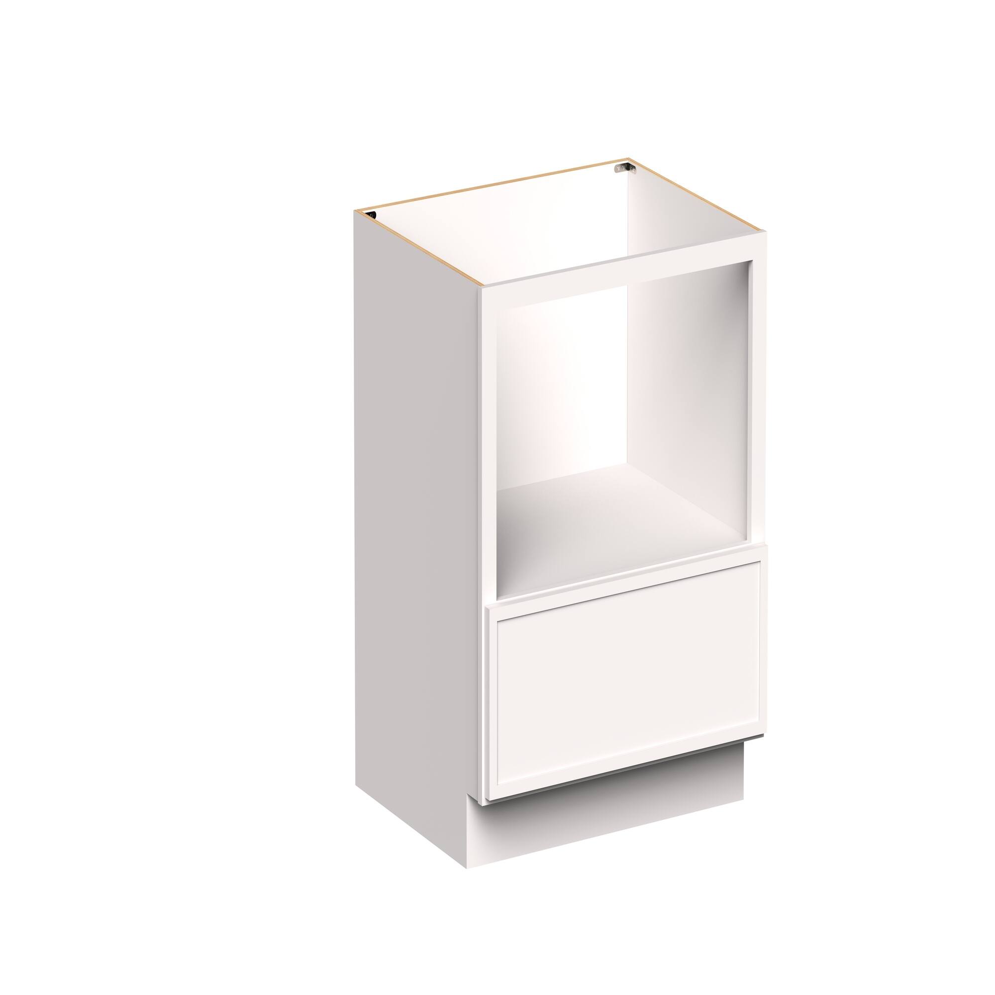 Angle. Boyel Living - 30-in W x 34.5-in H x 24-in D Slim Shaker RTA Kitchen Base Microwave Cabinet with Soft-Close - Snow White.