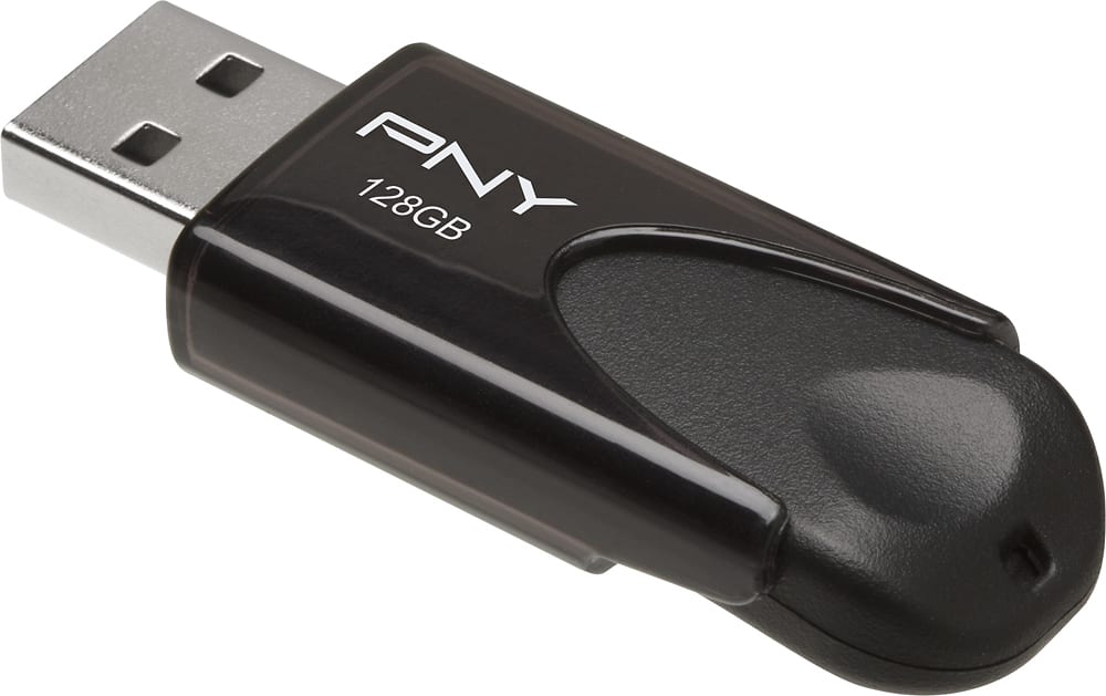 Front. PNY - 128GB Attaché 4 USB 2.0 Type A Flash Drive - Black.