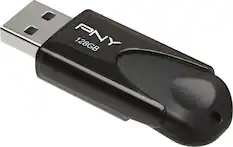 Front. PNY - 128GB Attaché 4 USB 2.0 Type A Flash Drive - Black.