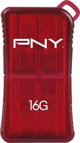  PNY - Micro Sleek Attaché 16GB USB Flash Drive - Red