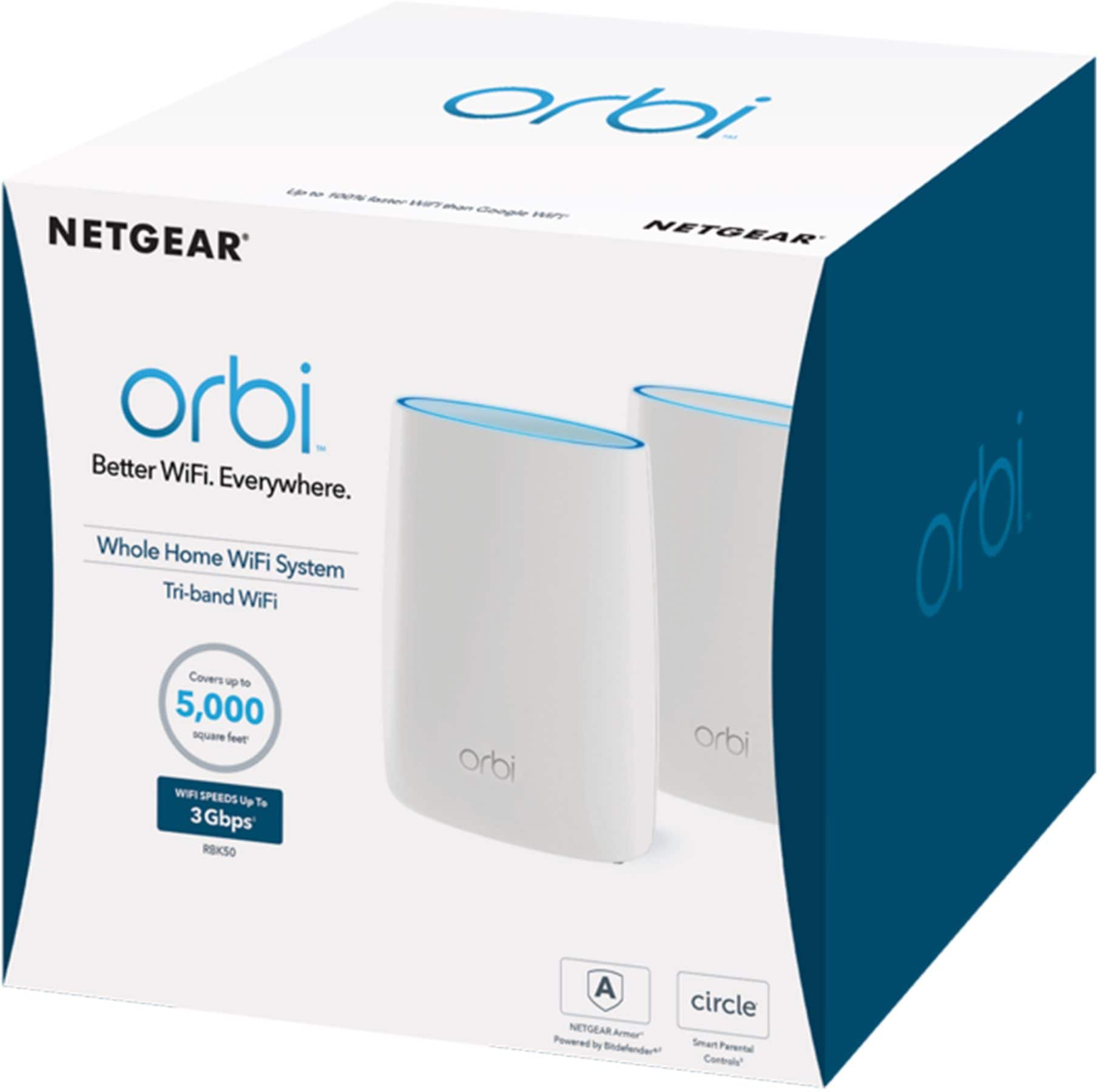 Alt View 13. NETGEAR - Orbi AC3000 Tri-Band Mesh Wi-Fi System (2-pack) - White.