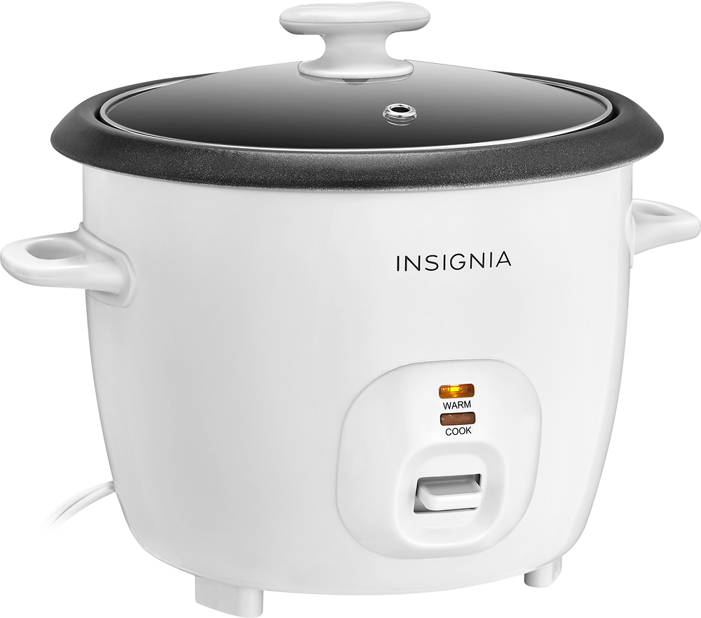 Angle View: Insignia™ - 2.6-Quart Rice Cooker - White