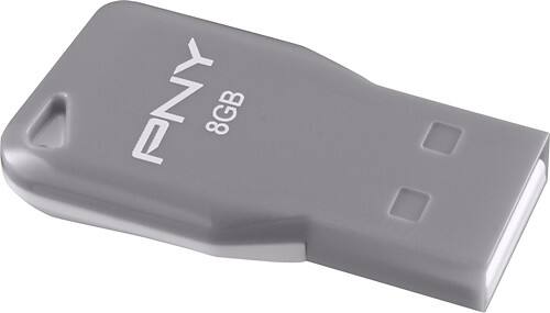 Angle Standard. PNY - Key Attaché 8GB USB Flash Drive - Gray.