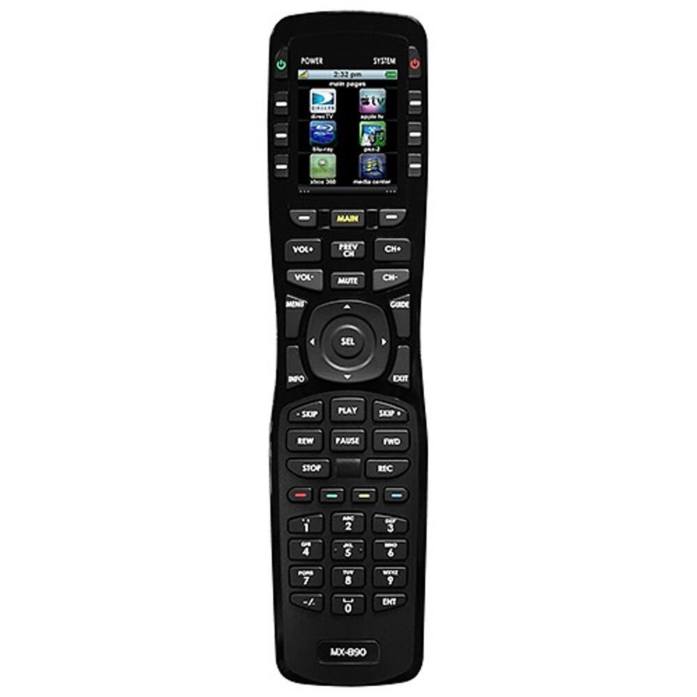 Front. Universal Remote Control - MX-890 IR/RF Open Architecture Remote w/Charging Base - Black.