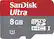 Front. SanDisk - Ultra 8GB microSDHC UHS-I Memory Card - Gray/Red.