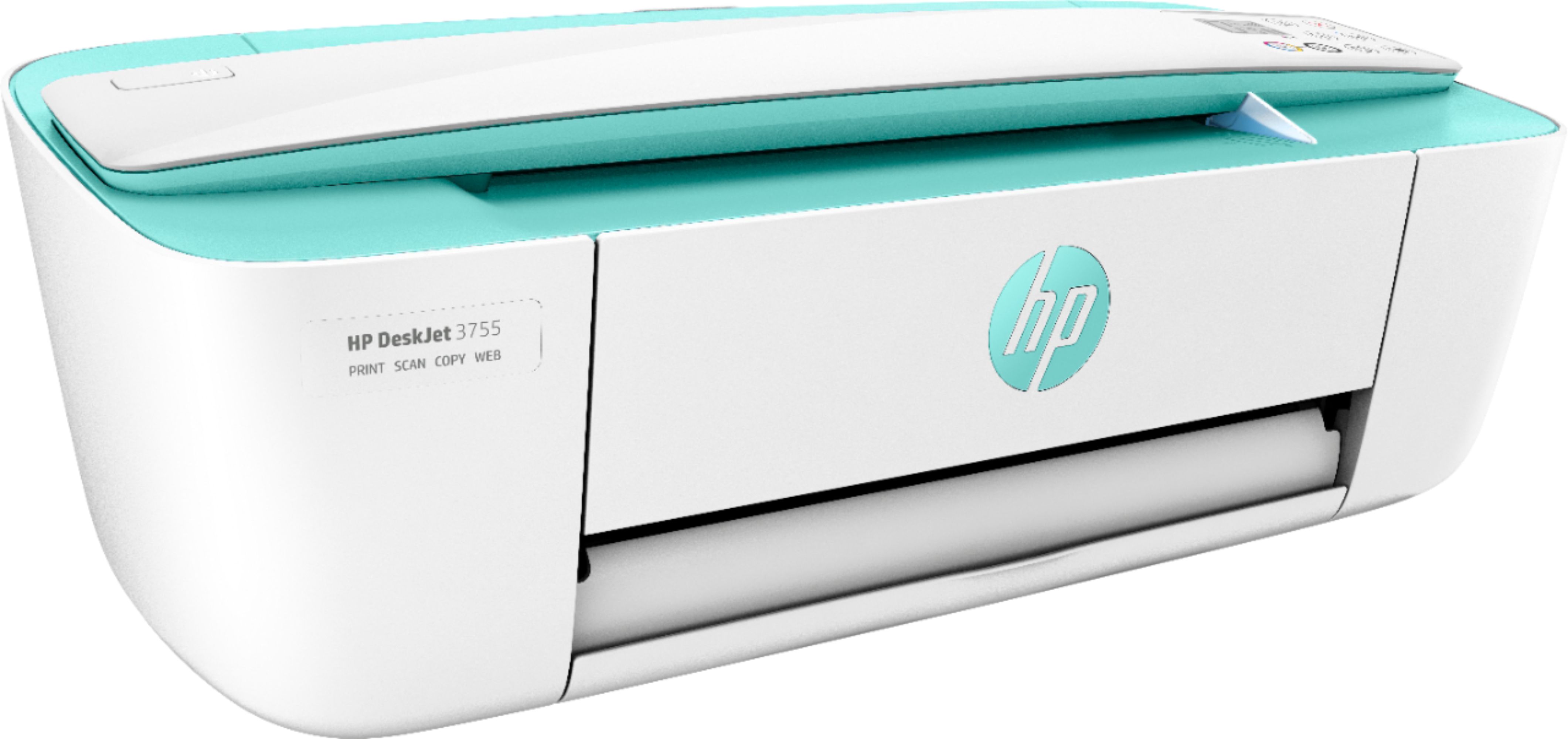  HP DeskJet 3755 Compact All-in-One Wireless Printer, HP Instant  Ink, Works with Alexa - Blue Accent (J9V90A) : Office Products